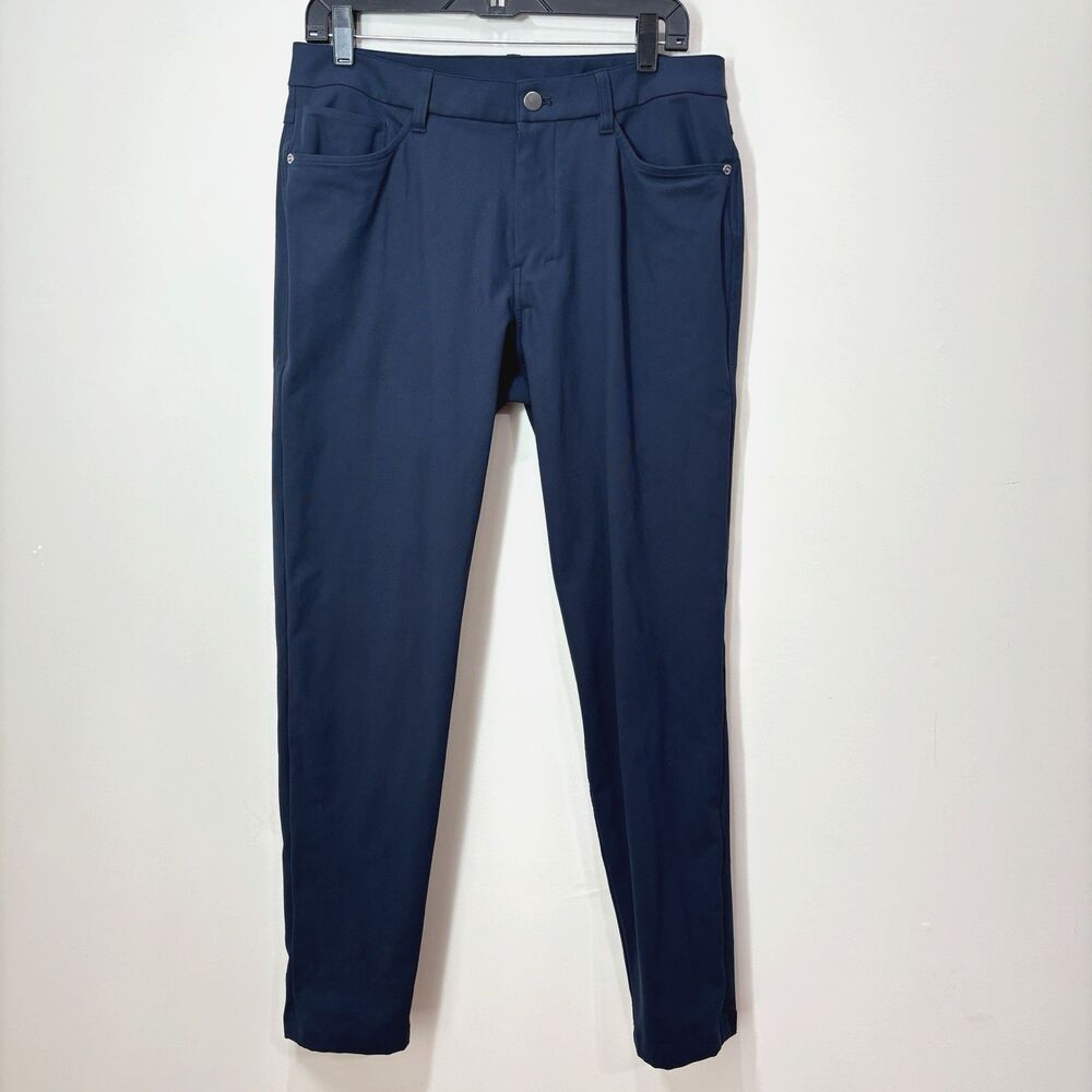 Lululemon ABC Trouser Pants Men 32 Navy Blue Stretch Warpstreme Performance